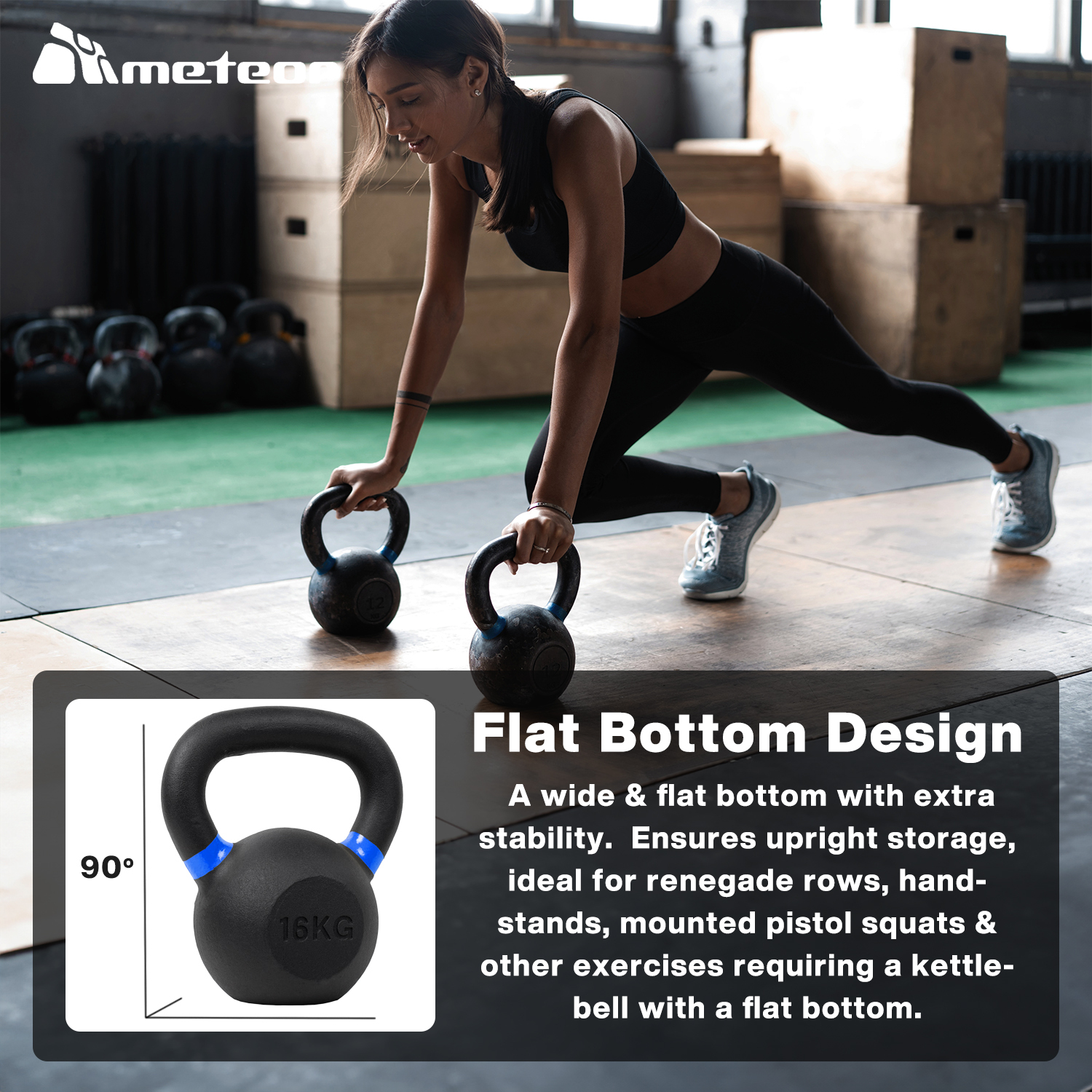 METEOR 4-24kg Cast Iron Kettlebells with Color-Coding Weightlifting Kettlebells - Picture 51 of 77
