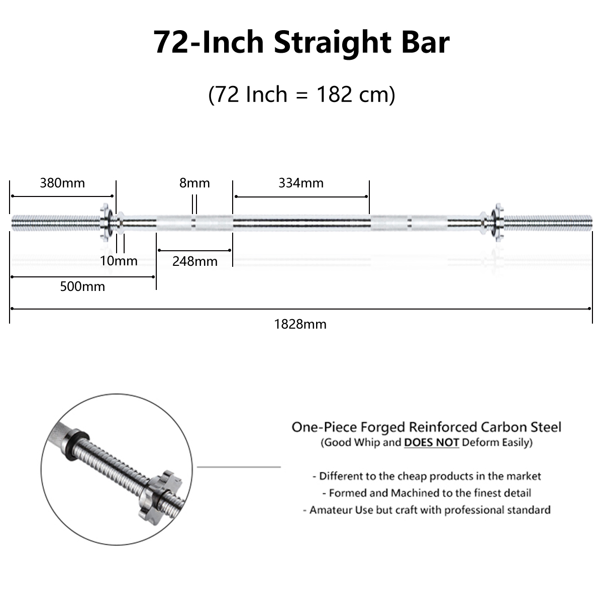 METEOR Standard Barbell Weightlifting Bar-Dumbell Handles-Tricep Bar-Ez Curl Bar - Picture 29 of 99