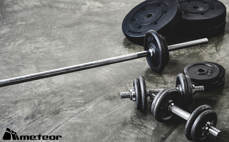 METEOR Standard Barbell Weightlifting Bar-Dumbell Handles-Tricep Bar-Ez Curl Bar - Picture 19 of 99