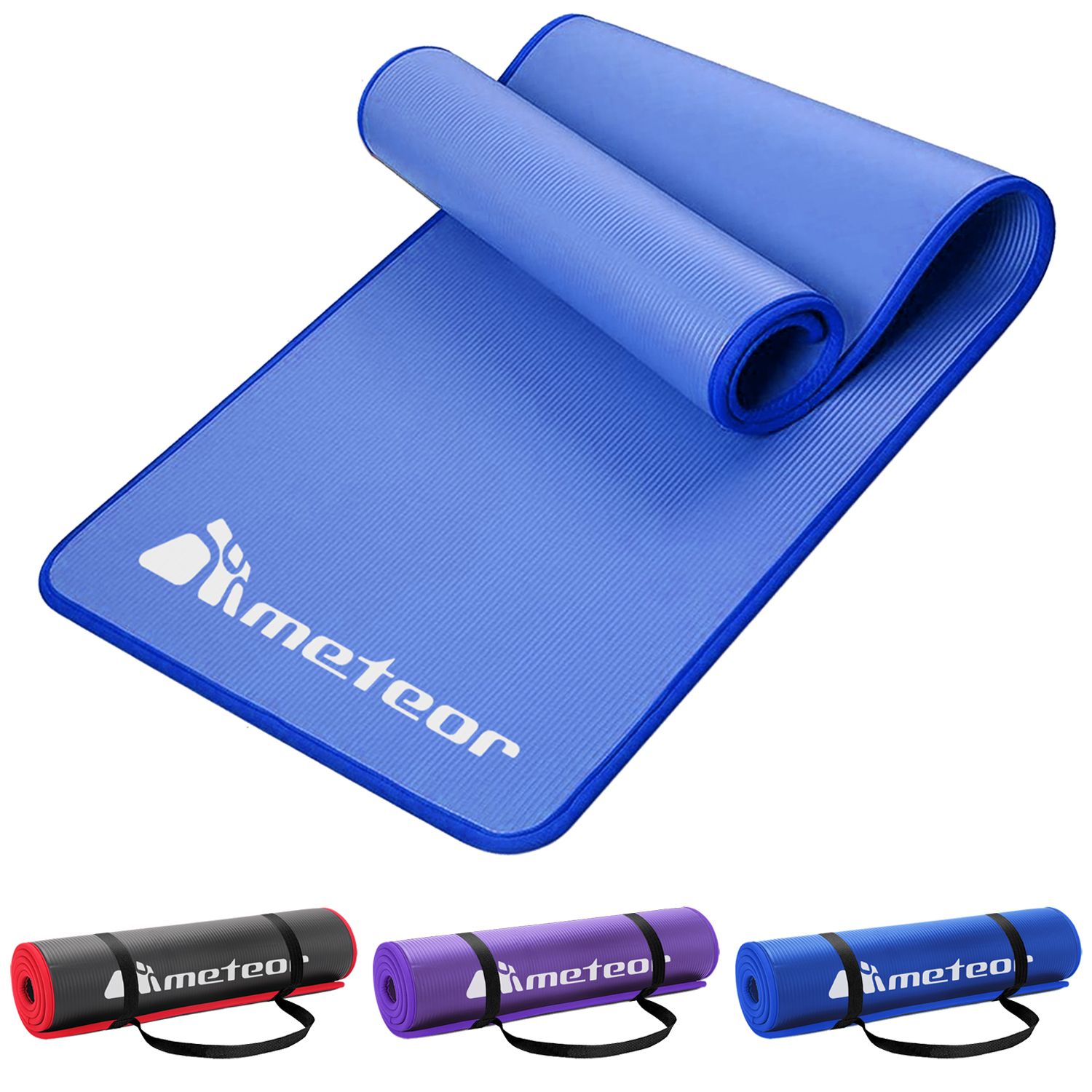 METEOR 10mm Dual-Tone NBR Yoga Mat with Alignment Lines,183x65cm