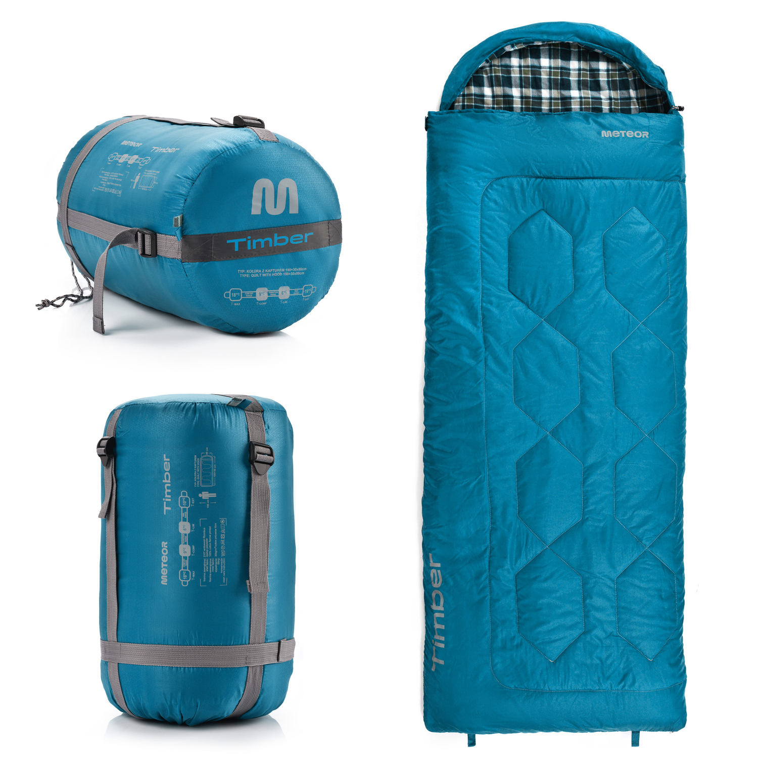 Meteor Timber 220x80cm Waterproof & Lightweight Sleeping Bag for Adults