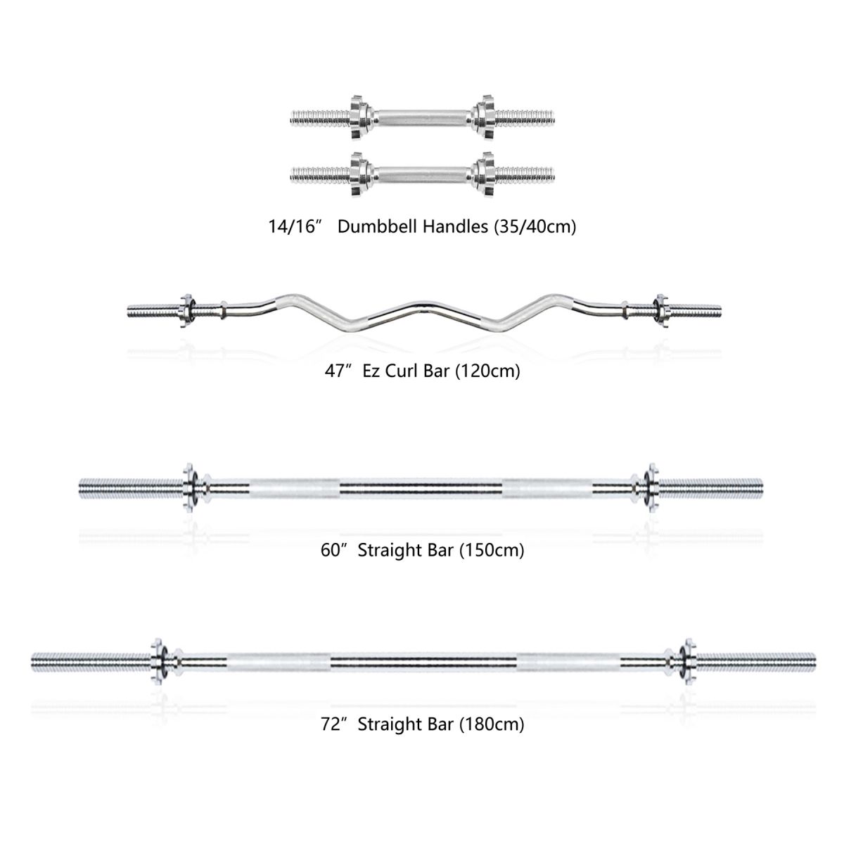 Standard Weight Lifting Barbell in 25.4mm Loadable Sleeves