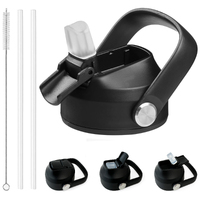 Universal Sports Straw Lid for Insulated Flasks - Compatible with Meteor, Hydro Flask & More - Includes 2 Straws, 1 Brush