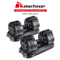 Meteor 16-Level Adjustable Dumbbell, Rapid Adjust Dumbbell Set, Dumbbell, Barbell, Weightlifting Set