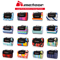 METEOR Waterproofing Foldable Picnic Blanket with Storage Bag and Strap