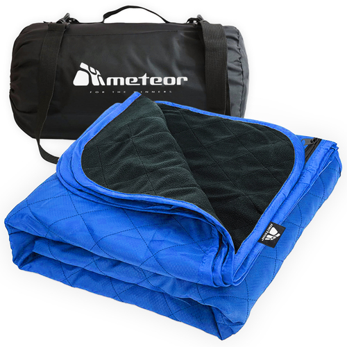 METEOR 210x140cm Extra Large Camping Blanket Picnic Blanket with Carry Bag (Blue)