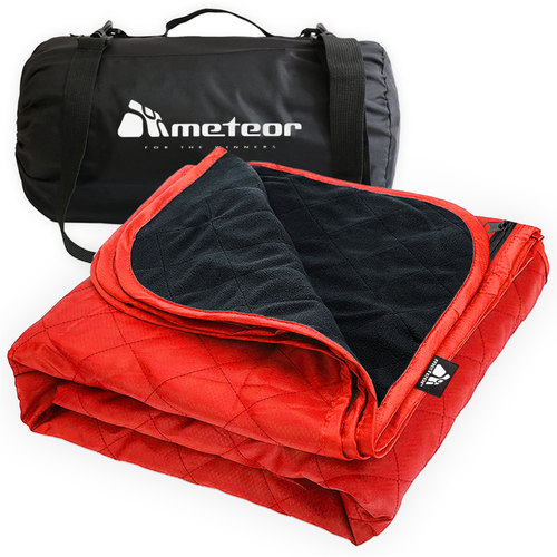 METEOR 210x140cm Extra Large Camping Blanket Picnic Blanket with Carry Bag (Red)