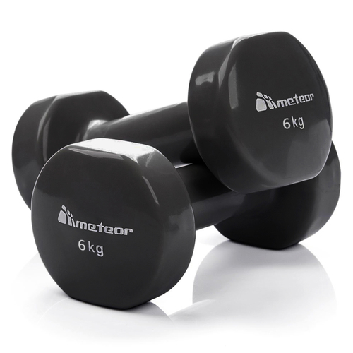 METEOR 6kg Pair Vinyl Coated Mini Dumbbells for Home Gym