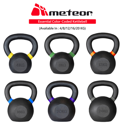 METEOR Cast Iron Kettlebell Powder Coating Cross Weight Lifting Dumbbell Gym