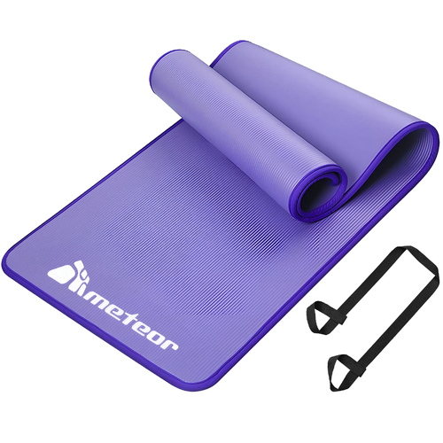 METEOR 183x65cm NBR Yoga Mat, 10mm Extra Thick Exercise Mat (Purple)