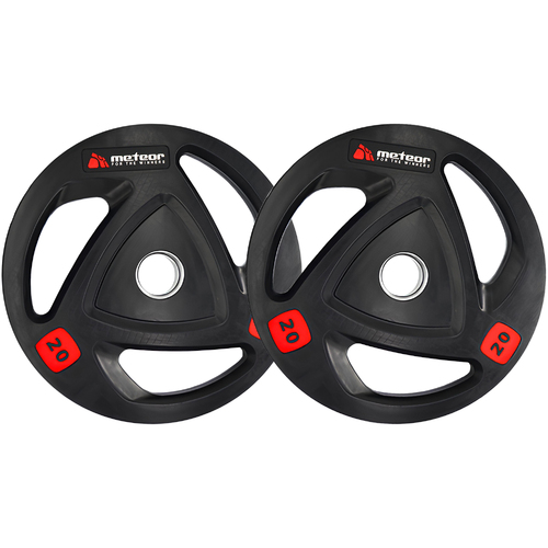 METEOR Rubber Olympic Weightlifting Plates for Olympic Barbells (20kgx2)