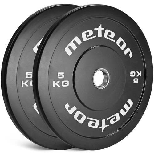 METEOR Bumper Plates Olympic Weightlifting Plates for Olympic Barbells (5kg x2)