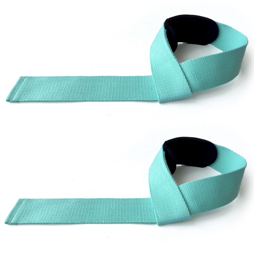 METEOR 60cm Weightlifting Straps Wrist Straps Lifting Straps (Basic Model, Plain Mint)