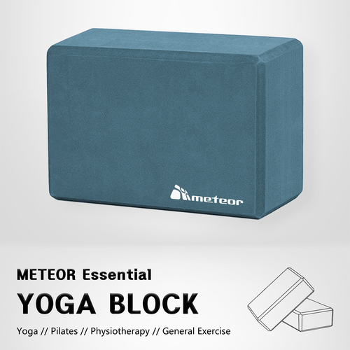 METEOR Essential Yoga Block - Non-Slip Yoga Blocks, Yoga Brick for Yoga, Pilates, Rehab, Physiotherapy, Exercise