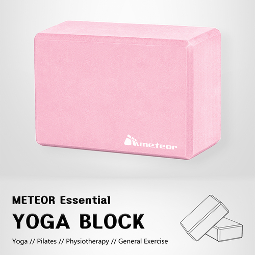 METEOR Essential Yoga Block - Non-Slip Yoga Blocks,Yoga Brick for Yoga,Pilates,Rehab,Physiotherapy,Exercise